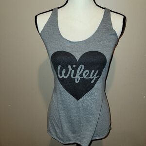Gray Heart Print Women's Tank Top